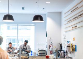 Food services staff at work