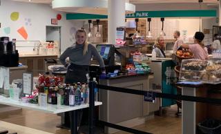 Markers on the floor at UBCV gather at Vanier