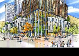 Sketch of new UBCO location in downtown Kelowna