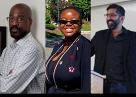 Collage of event speakers