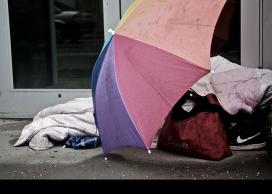 Homeless in a doorway