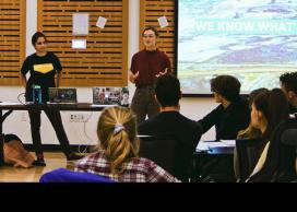 Climate expert delivering guest lecture