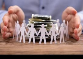 People holding hands cutout