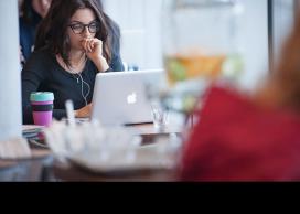 Faculty member reading