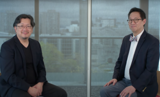 Santa Ono and UBC professor Henry Yu 